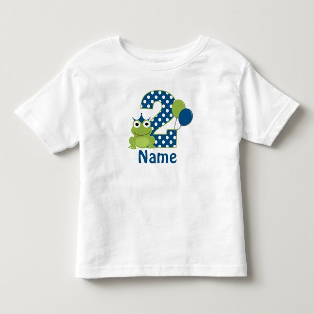 2nd Birthday Frog Personalized Shirt (Front)