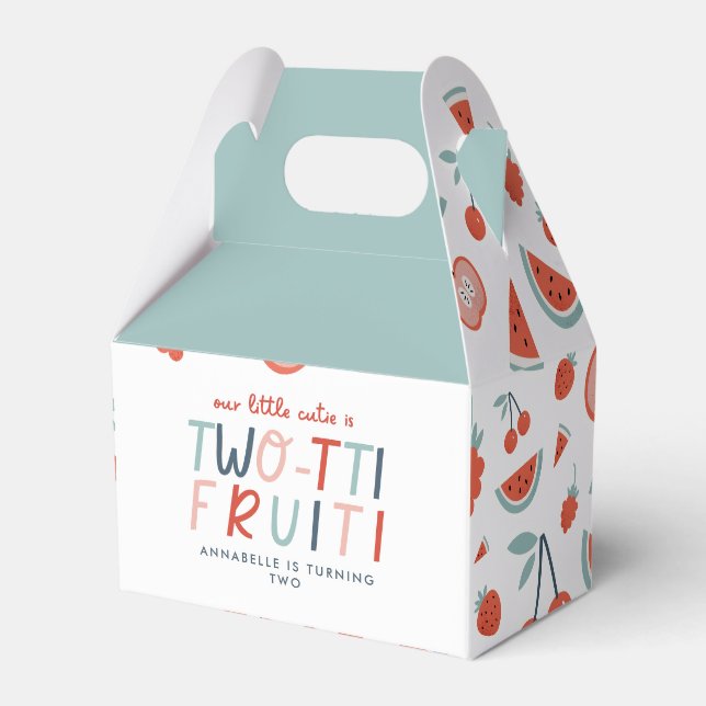 2nd birthday fruit red summer children's party favor box (Front Side)
