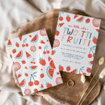 2nd birthday fruit red summer children's party inv invitation<br><div class="desc">2nd birthday fruit red summer fun modern children's party birthday invitation.</div>