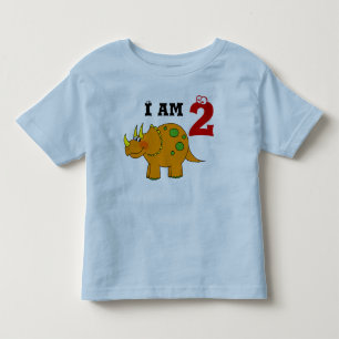 2nd birthday gift, dinosaur triceratops toddler t-shirt