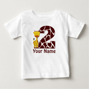 2nd Birthday Giraffe Personalized Shirt