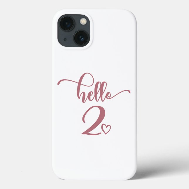 2nd Birthday Girls Hello Two Cute 2 Years Old Kids Case-Mate iPhone Case (Back)