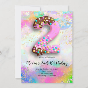 2nd Birthday Girls Invitation