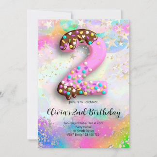 2nd Birthday Girls Invitation