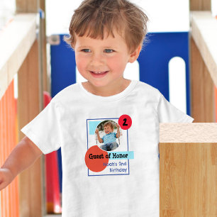 2nd Birthday Guest of Honour Colourful Custom Phot Toddler T-shirt