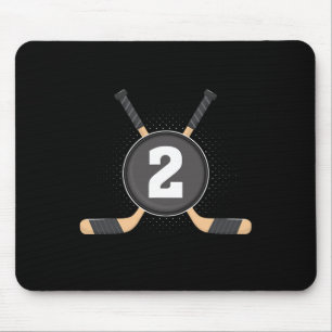 2nd Birthday Ice Hockey 2 Years Old Themed Birthda Mouse Pad