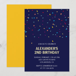 2nd birthday invitations Boy Confetti Modern