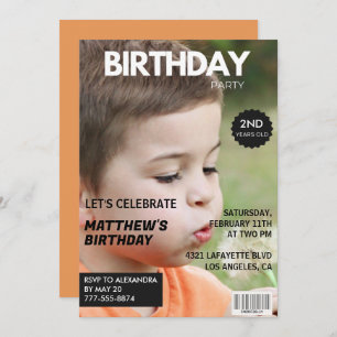 2nd birthday invitations for him Magazine Cover