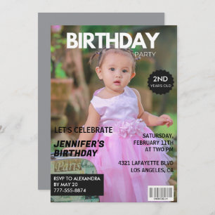 2nd birthday invitations for him Magazine Cover