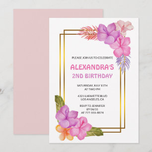 2nd birthday invitations Tropical Party