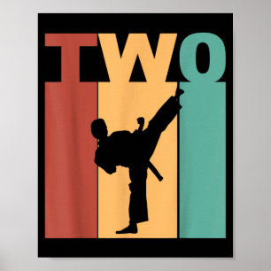 2nd Birthday Karate Taekwondo Theme 2 Year Old Poster