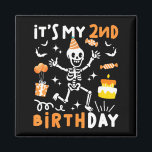 2nd birthday kids funny skeleton 2nd birthday magnet<br><div class="desc">2nd birthday kids funny skeleton 2nd birthday halloween boys  - Square Magnet .This product emphasizes simplicity and balance. A simple design with elegant proportions. A balanced aesthetic suitable for daily use. This product reflects a neat and modern design.</div>