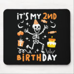 2nd birthday kids funny skeleton 2nd birthday mouse pad<br><div class="desc">2nd birthday kids funny skeleton 2nd birthday halloween boys</div>