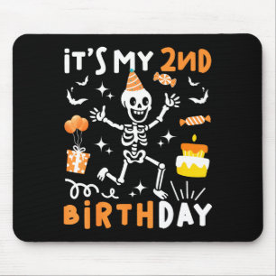 2nd birthday kids funny skeleton 2nd birthday mouse pad
