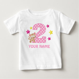 2nd Birthday Kitty Cat Girl Personalized T-shirt