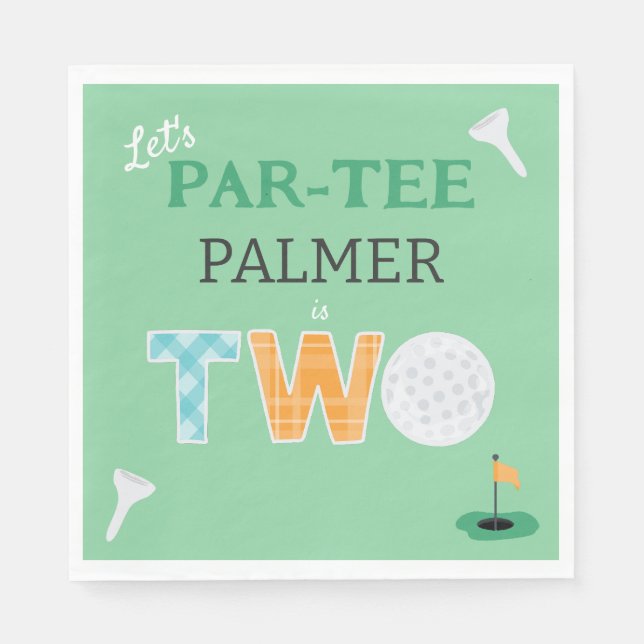 2nd Birthday Let's Par-tee Golf Napkin (Front)
