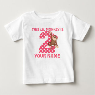 2nd Birthday Monkey Girl Personalized T-shirt