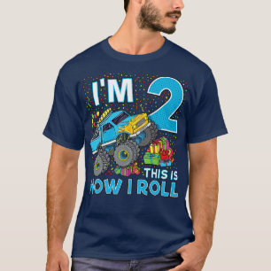 2nd Birthday Monster Truck Party Gift 2 Year Old B T-Shirt