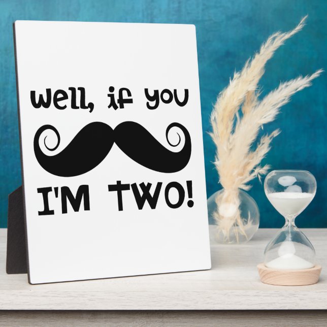 2nd Birthday Moustache Plaque (Side)