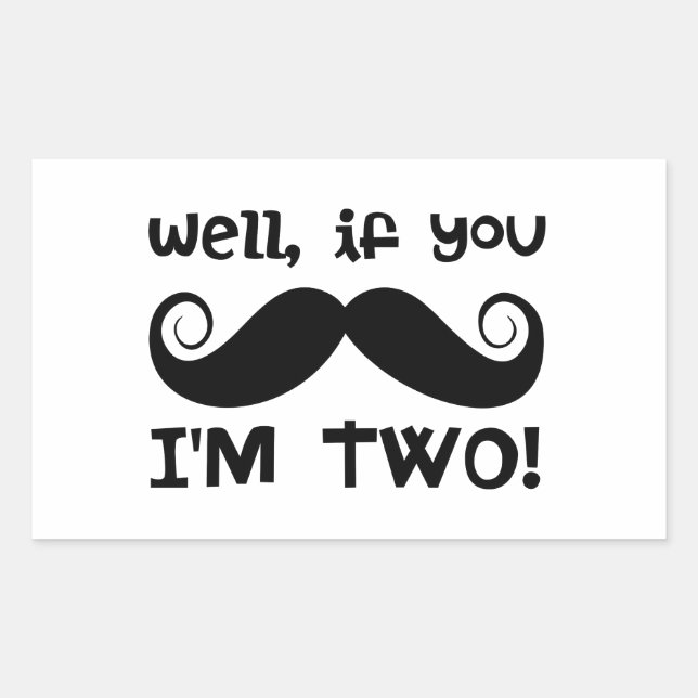 2nd Birthday Moustache Sticker (Front)