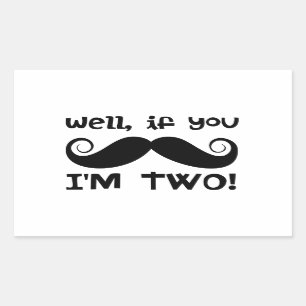 2nd Birthday Moustache Sticker