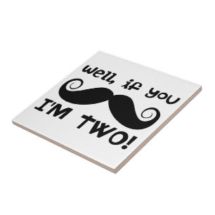 2nd Birthday Moustache Tile