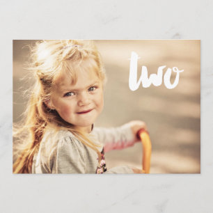 2nd Birthday Number Two Photo Overlay Invitation