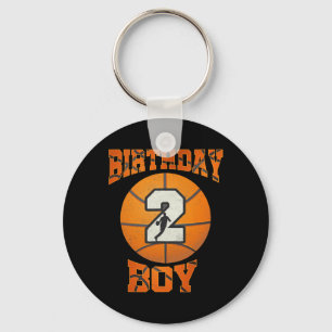 .2nd Birthday Outfit Boy Basketball Second 2 Year Keychain