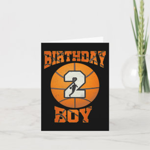 2nd Birthday Outfit Boy Basketball Second 2 Year O Card
