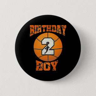2nd Birthday Outfit Boy Basketball Second 2 Year O Inch Round Button