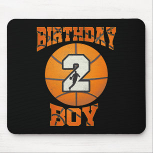 2nd Birthday Outfit Boy Basketball Second 2 Year O Mouse Pad