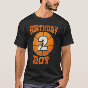 2nd Birthday Outfit Boy Basketball Second 2 Year O T-Shirt