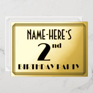 2nd Birthday Party — Art Deco Look “2” + Name