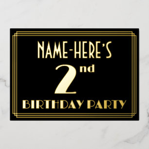 2nd Birthday Party: Art Deco Look “2”, w/ Name