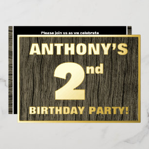 2nd Birthday Party: Bold, Faux Wood Grain Pattern