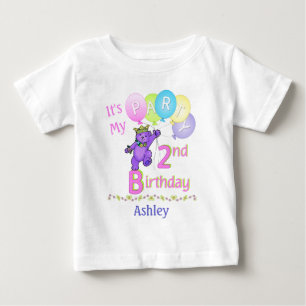 2nd Birthday Party Girl Princess Bear Baby T-Shirt