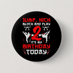 2nd Birthday Party Karate 2 Year Old Karate Birthd Inch Round Button
