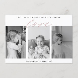 2nd Birthday Party Photo Invite