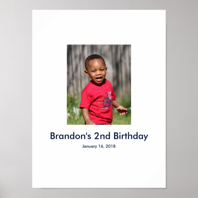 2nd Birthday photo custom Sign In Party Board two (Front)