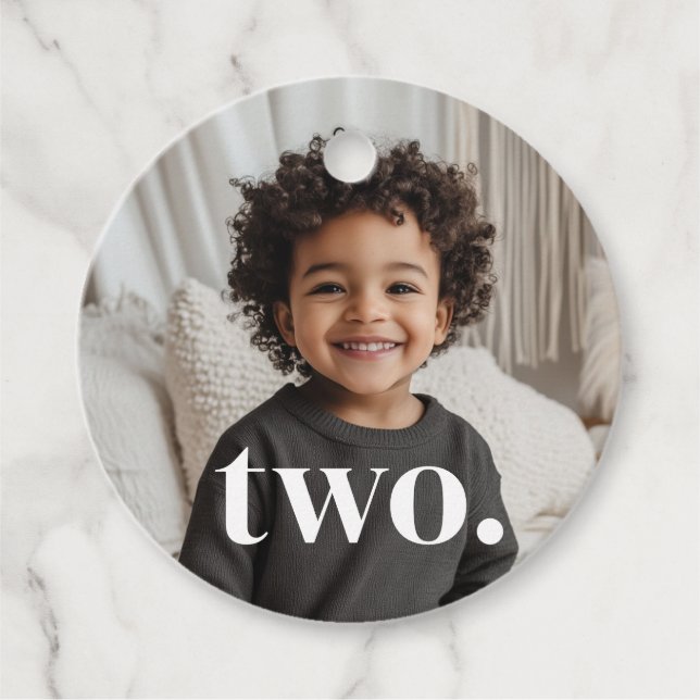 2nd Birthday Photo - two Favour Tags (Front)