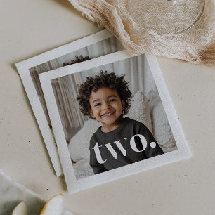 2nd Birthday Photo - two Napkin