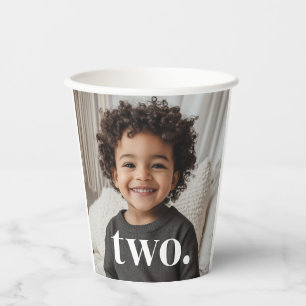 2nd Birthday Photo - two Paper Cups
