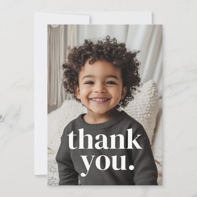 2nd Birthday Photo - two Thank You Card (Front)