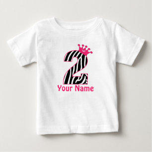 2nd Birthday Pink Zebra Personalized Shirt