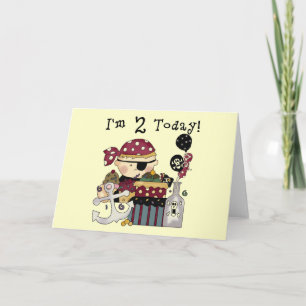2nd  Birthday Pirate Tshirts and Gifts Card
