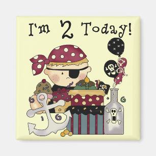 2nd  Birthday Pirate Tshirts and Gifts Magnet
