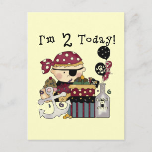 2nd  Birthday Pirate Tshirts and Gifts Postcard