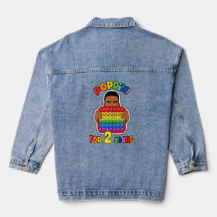 2nd Birthday Pop It Fidget Boy African American  Denim Jacket