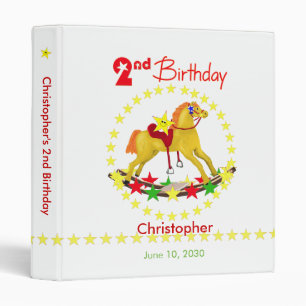 2nd Birthday Rocking Horse 1 inch Binder