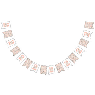 2nd Birthday Rustic Wood Shabby Chic Roses Floral Bunting Flags